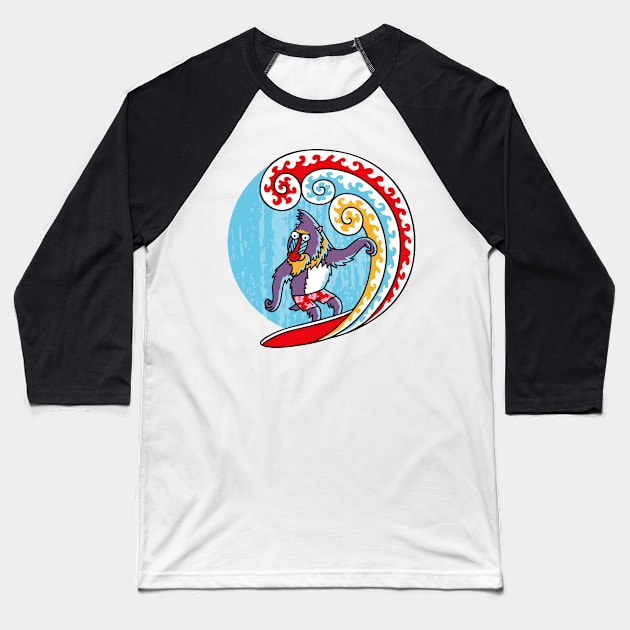 Surfing Mandrill Baseball T-Shirt by byTxemaSanz